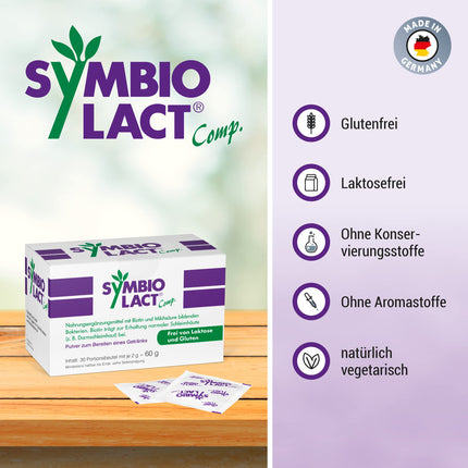 SymbioLact Comp.: Probiotic powder, lactic acid bacteria and biotin for the intestine and intestinal mucosa, 30 sachets