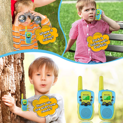 Nestling Walkie Talkies for Kids, 8 Channels 2-Way Radio Toy with Backlight, LCD Flashlight, 3KM Range for 3-12 Year Old Boys and Girls (Teal, 2 Pack)