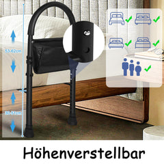 FIVMEN Standing Aid Bed Bed Rail for Seniors Height Adjustable Grab Bars Bed Entry Aid Bed Guard Rail Metal for Pregnant Women and Disabled People up to 150kg