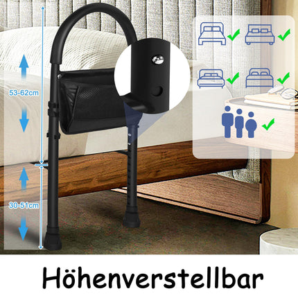 FIVMEN Standing Aid Bed Bed Rail for Seniors Height Adjustable Grab Bars Bed Entry Aid Bed Guard Rail Metal for Pregnant Women and Disabled People up to 150kg