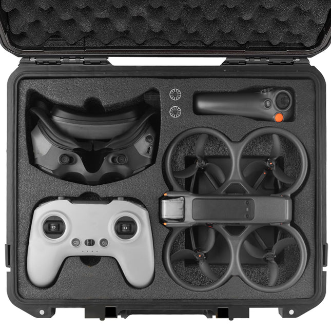 REYGEAK Drone Case for DJI Avata 2 I Compact I Two-Layer I Waterproof - Carrying Case for DJI Avata 2 Fly More Combo Kit, Drone Case Bag Accessories for Car and Backpacking