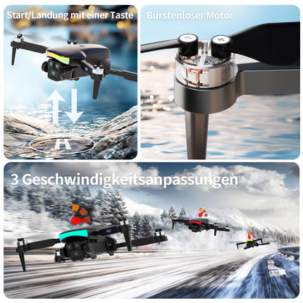 F417 Drone with 1080P Camera for Adults, 90° Adjustable, RGB LED Strip, WiFi FPV Transmission, Dual Camera Drones for Beginners, Brushless, RC Quadcopter Ideal for Beginners &amp; Outdoor Fun, Handbag