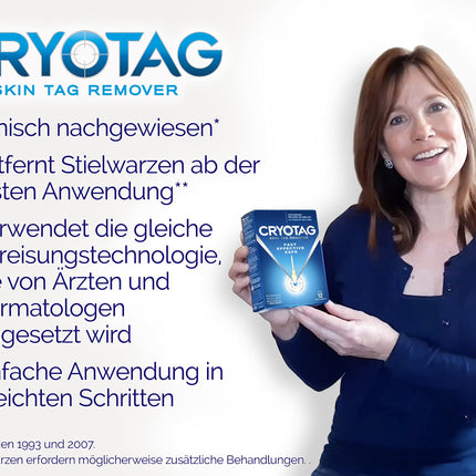 Cryotag Skin Tag Remover - Fast Acting Safe - Clinically proven freezing agent for the treatment of skin tag warts, up to 12 applications