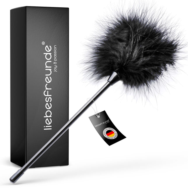Liebesfreunde® Feather tickler for sensual sex games - Small sex feather tuft for stroking and pampering | Bondage accessories, BDSM sex toys for couples