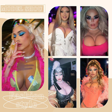 ALZRGORA Silicone Breast Forms Fake Breasts Silicone Breast Plate Bra Cup for Drag Queen Crossdresser