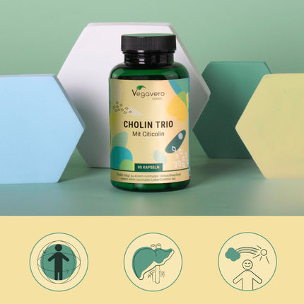 Choline Capsules | Unique: 3 Forms | Bitartrate, Citicoline &amp; Phosphatidylcholine | Liver - Lipid Metabolism* | Laboratory Tested | No Additives | From Vegavero®