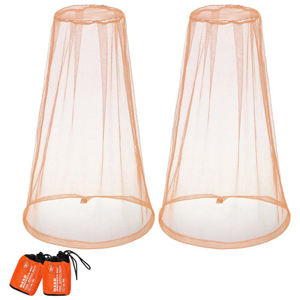 Namalu 2 Pack Mosquito Net Head Net Mosquito Head Net with Carrying Bag Fly Net for Face for Outdoor Hiking Camping Beekeeping Flies Midges Insects (Khaki)