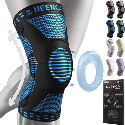 NEENCA Knee Support, Compressed Knee Brace with Patella Gel Pads &amp; Spring Side Stabilizers, Medical Knee Protector for Running, Meniscus Tear, Arthritis, Joint Pain Relief, ACL, Recovery