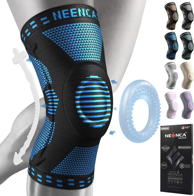 NEENCA Knee Support, Compressed Knee Brace with Patella Gel Pads &amp; Spring Side Stabilizers, Medical Knee Protector for Running, Meniscus Tear, Arthritis, Joint Pain Relief, ACL, Recovery