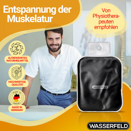 WASSERFELD® Moor Pillow for Microwave - High-quality microwave heat pad including cover - Therapeutic moor pillow for neck, shoulders, back &amp; stomach - Moor heat pad against tension