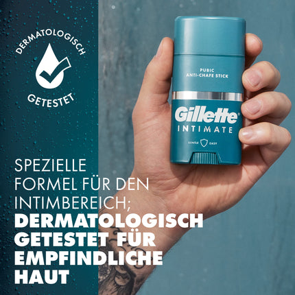 Gillette Intimate Intimate Care Anti-Chafing Stick, reduces friction and skin irritation in the intimate area, stick against chafing, easy application, dermatologically tested, gift for men