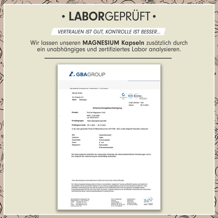 Magnesium Capsules 365x (1 year) - 668 mg magnesium oxide, of which 400 mg elemental magnesium per capsule - very high magnesium content (60%) - optimally high dosage - laboratory-tested with certificate - 100% vegan
