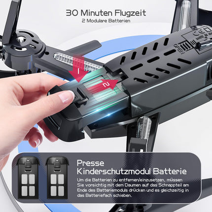 Wipkviey Drone with 1080P HD Camera, T6 FPV RC Quadcopter with 2.4G WiFi Transport Live Video, Altitude Hold, Headless Mode, 2 Batteries, 28-32 Min Flight Time, for Adults Beginners