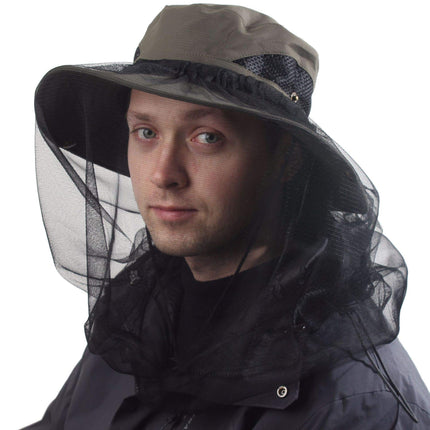CAMOLAND Beekeeper Hat with Removable Mosquito Net for Outdoor Use, UV Protection, Army Green