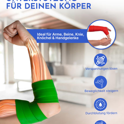 NEOLYMP Flossing Band Set – 2 fitness bands made of 100% natural latex – Perfect for physiotherapy accessories, strength training &amp; regeneration – Water-repellent, tear-resistant – Fitness band including bag