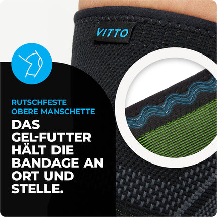 VITTO Knee Support Men/Women - Knee Support for the Relief of Knee Pain, Osteoarthritis, Meniscus and Weight Training (M)