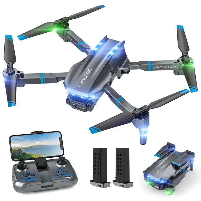 H24 Drone with Camera HD 1080P, RC Drone for Adults and Kids, Foldable Quadcopter with WiFi Transmission, 26-30 Mins Long Flight Time, Mini Drone Toy Gifts for Boys Girls Beginners