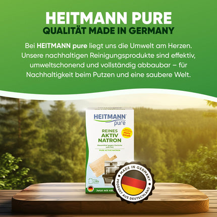 HEITMANN pure Pure Active Baking Soda | Reliably removes grease, odors, and stains throughout the home | 450 g