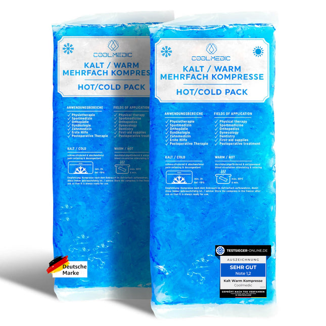 2x Premium Cooling Pad | XXL Cold &amp; Warm Compress 29x12cm | Multi-compress Cooling Pads Gel as a Cooling Pad Cold Compress for Cooling Pain for Children &amp; Adults Blue