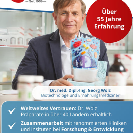 Dr. Wolz Darmflora plus select* - 80 high-dose capsules - 8 lactic acid bacteria strains - 48 billion bacterial cultures per day - Culture complex for intestinal mucosa &amp; immune system - Intestinal treatment* - vegan