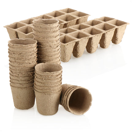 com-four® 68-piece plant growing kit - indoor greenhouse for growing plants - indoor and outdoor growing kit - planter with seedling pots and accessories (68-piece - growing kit green/white)