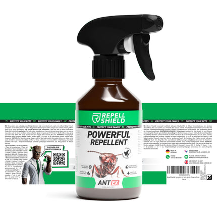 RepellShield® Citronella Ant Spray for Indoors &amp; Outdoors - Natural Ant Remedy with Essential Oils - Citrus Scent - Alternative to Ant Bait &amp; Ant Trap for Indoors, 250ml