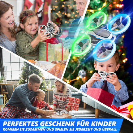 Mini Drone with HD 720P Camera for Kids, RC Drone with LED Lights, Quadcopter with 3D Flips, Headless Mode and 3 Batteries, 21 Min Long Flight Time, Toy Drone Helicopter for Kids and Beginners