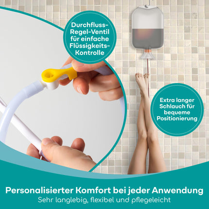 Medi Grade Enema Kit for Intimate Cleansing at Home - 2L Capacity - Enema Kit with Reusable Accessory, Instructions, Portable Bag and More - 100% Transparent