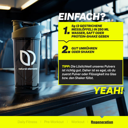 L-Glutamine Powder – 500g – pure L-Glutamine – tasteless – vegan, high dosage, no additives – developed in Germany