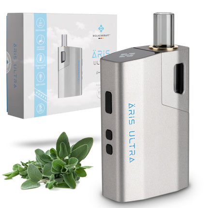WOLKENKRAFT ÄRiS ULTRA Premium Vaporizer - USB-C | Titanium Chamber | Temperature 100-220 °C | Operating Timer 3-7 Min. | ECA Convection Technology *Gun Metal*