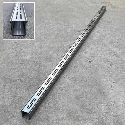 Vibeo Drainage Channel Narrow Gutter Drain Made of 304 Stainless Steel, Linear Gutter Screens for Yard, Garden, Courtyard, Patio, Trench Drainage with Removable Grate (W 4 cm x H 4 cm (1 5/8" x 1 5/8"))