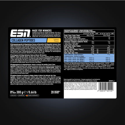 ESN Collagen Peptides, Lemon, 300 g - made in Germany