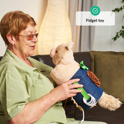 Fidget Muff and Haptic Dementia Blanket for Adults and Seniors with Alzheimer's | Twiddle Muff Toy and Blanket for Dementia Patients | Nesting Pillow and Nesting Blanket as Activity for Dementia Patients