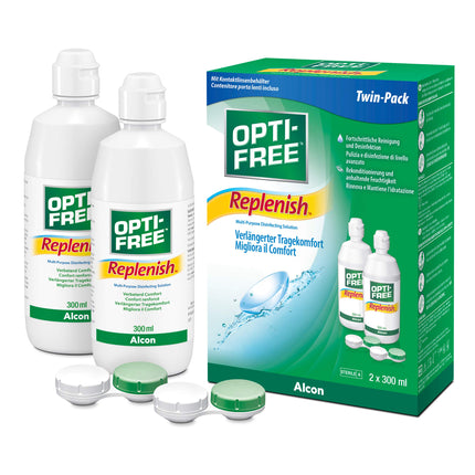 Opti-Free Replenish Contact Lens Solution | Bulk Pack | 2 x 300 ml