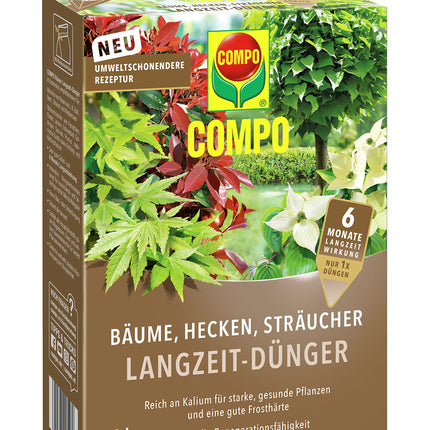COMPO Trees, Hedges, Shrubs Long-Term Fertilizer, Environmentally Friendly Formula, 6 Months Long-Term Effect, 2 kg, For 40 Meters of Hedge