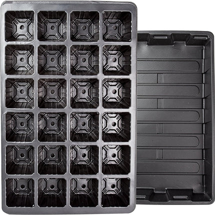 24 seed trays with humidity dome and cell insert, 10 pieces, 240 cells, mini seed starter, for growing healthy plants, durable