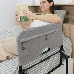 KMINA - Bed rail fall protection foldable 90 to 180 cm, adjustable stand-up aid bed seniors, foldable adults