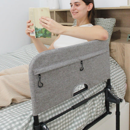 KMINA - Bed rail fall protection foldable 90 to 180 cm, adjustable stand-up aid bed seniors, foldable adults