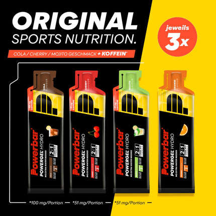 Powerbar PowerGel Hydro Multiflavorbox 12x67ml - High Carb Energy Gel + Sodium