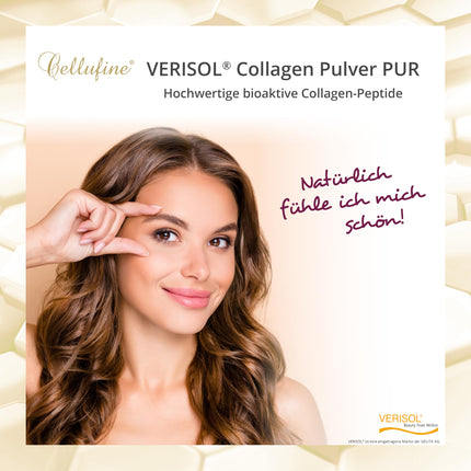 Cellufine® Premium VERISOL Collagen Powder 300 g I Beauty Collagen Powder with bioactive collagen peptides I natural &amp; without preservatives, 120 servings with very high bioavailability