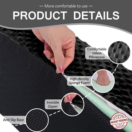 Jacobable Wedge Pillow for Side Sleeping, Body Positioning Foam Wedge Pillow, Side Wedge Pillow for Sleeping, Non-Slip Back Positioning Pillow for Bed Sore Wedge (Black)