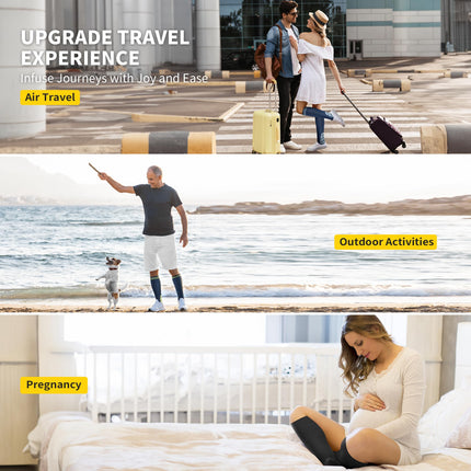 CAMBIVO compression stockings for women and men, 3 pairs, support stockings, compression socks, compression socks, thrombosis stockings for recovery, running, travel, skiing, pregnancy, everyday use