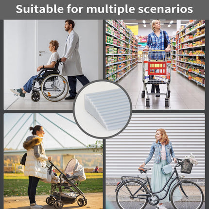 LANZLC Door Threshold Ramps, 100x5.5x1.6cm Threshold Ramp Wheelchair Ramp, Access Ramp Rubber Ramp, Silicone Cuttable Ramp Door Threshold, Transition Profile Self-Adhesive for Doors, Driveways, Bathrooms