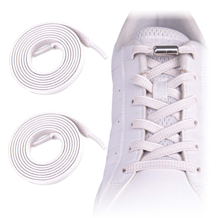 SULPO flat no-tie shoelaces - Elastic shoelaces with metal caps - Quick-release shoelaces - Rubber shoelaces for adults &amp; children - No-tie shoelaces