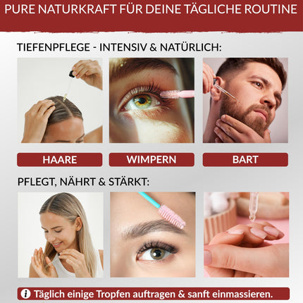 Heldengrün® ORGANIC Castor Oil Hair [100% NATURAL] - Castor Oil - Dermatologically tested - Cold-pressed castor oil - Booster for hair, eyelashes, eyebrows &amp; beard