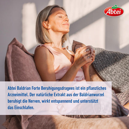 Abtei Valerian Forte - herbal, from valerian root - for calming and for sleep disorders - non-habit-forming - 30 coated tablets