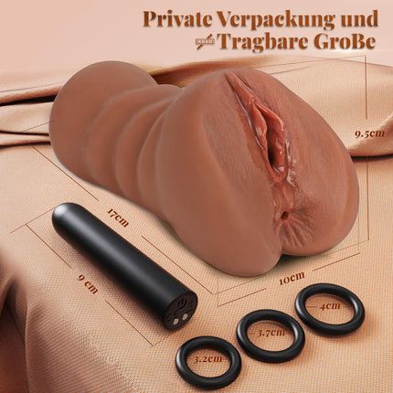 Masturbation for Men Masturbator Pocket Pussy Sex Toy for Men, Pocket Pussy Large Sex Toy for Couples, Electric 3D Vagina Clitoris with Penis Ring Mini Vibrator Sex Toy Set