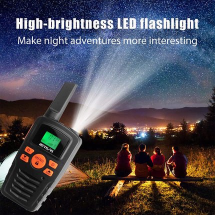 Retevis RA635 Walkie Talkie 4-pack, 16 channels, PMR446 license-free, long range, CTCSS/DCS, VOX, LED flashlight, walkie-talkies gifts for adults and children, skiing and outdoor activities