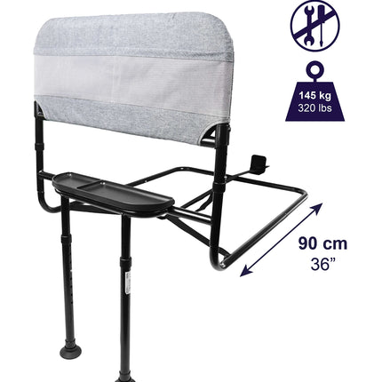 KMINA - Bed rail fall protection for seniors 145 kg, adjustable stand-up aid, older adults, grab bar bed railing