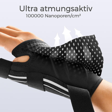FREETOO Ergonomic Thumb Support Right and Left, Breathable and Soft Thumb Splint, Thumb Orthosis for Osteoarthritis, Tendonitis, Snap Thumb, Women and Men, S/M, Black/White